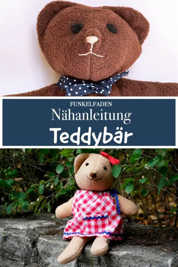 Teddybär nähen Freebook mit Gratis Schnittmuster Kuscheltier Bär
