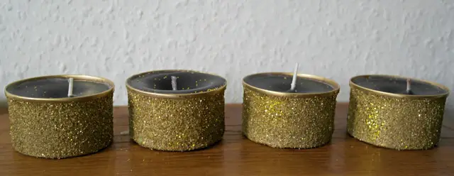 Kerzen selber machen - aus Kerzenresten und Glitzer
