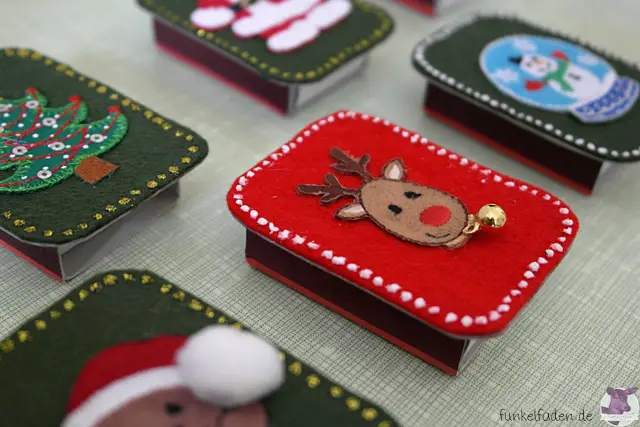 Streichholzschachteln für Weihnachten dekorieren - Anleitung 