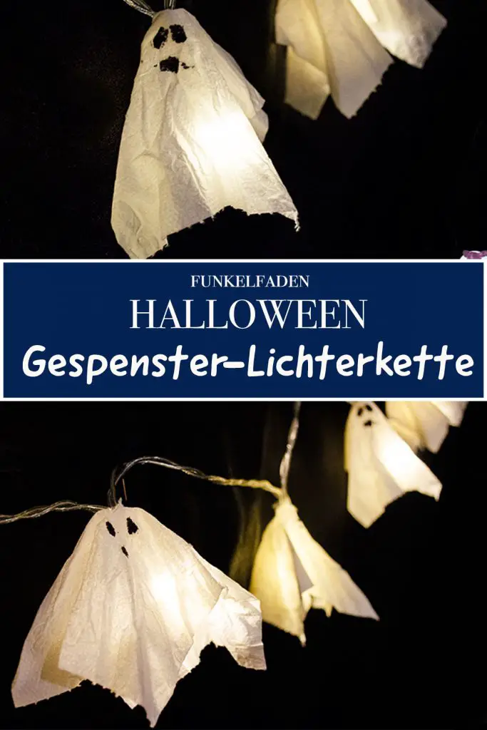 Last Minute Halloween Dekoration Upclycling Lichterkette mit Gespenstern aus Toilettenpapier