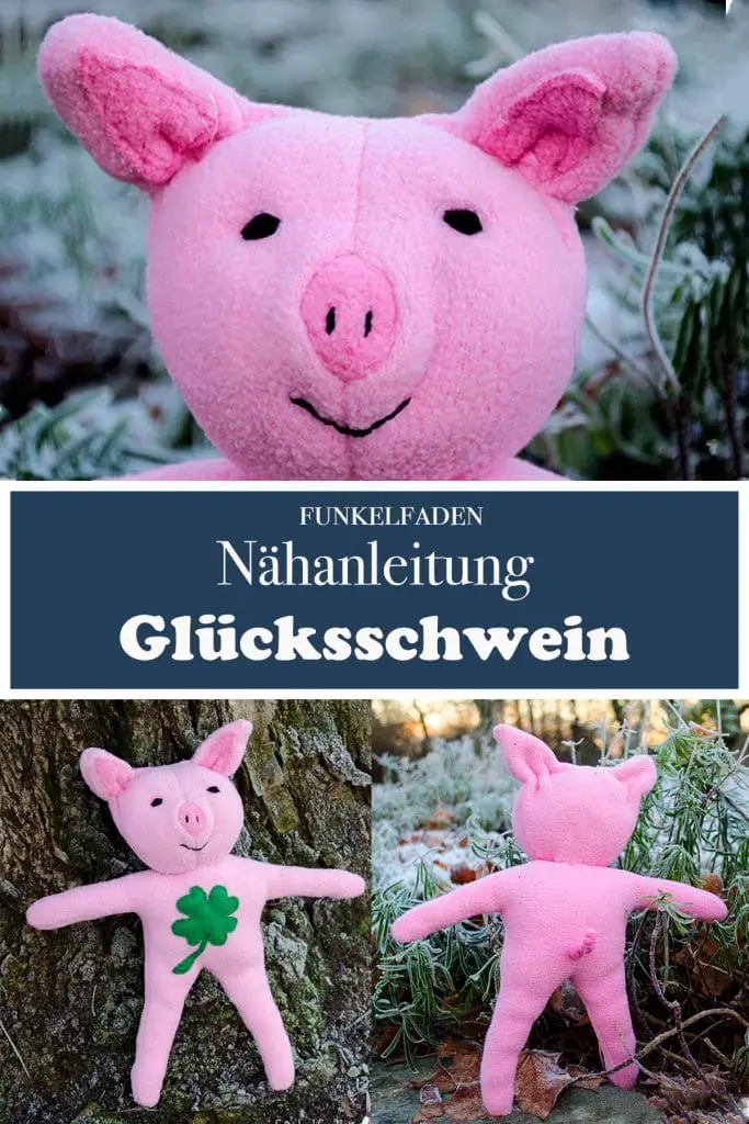 Nähanleitung Kuscheltier Schwein mit Gratis Schnittmuster Glücksschwein