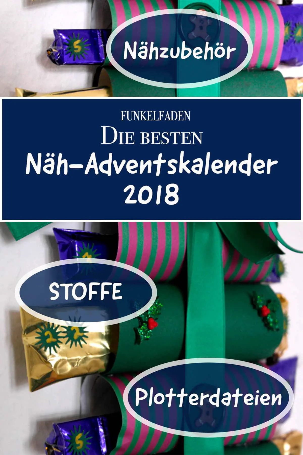Näh-Adventskalender 2018 mit Stoffen und Nähzubehör