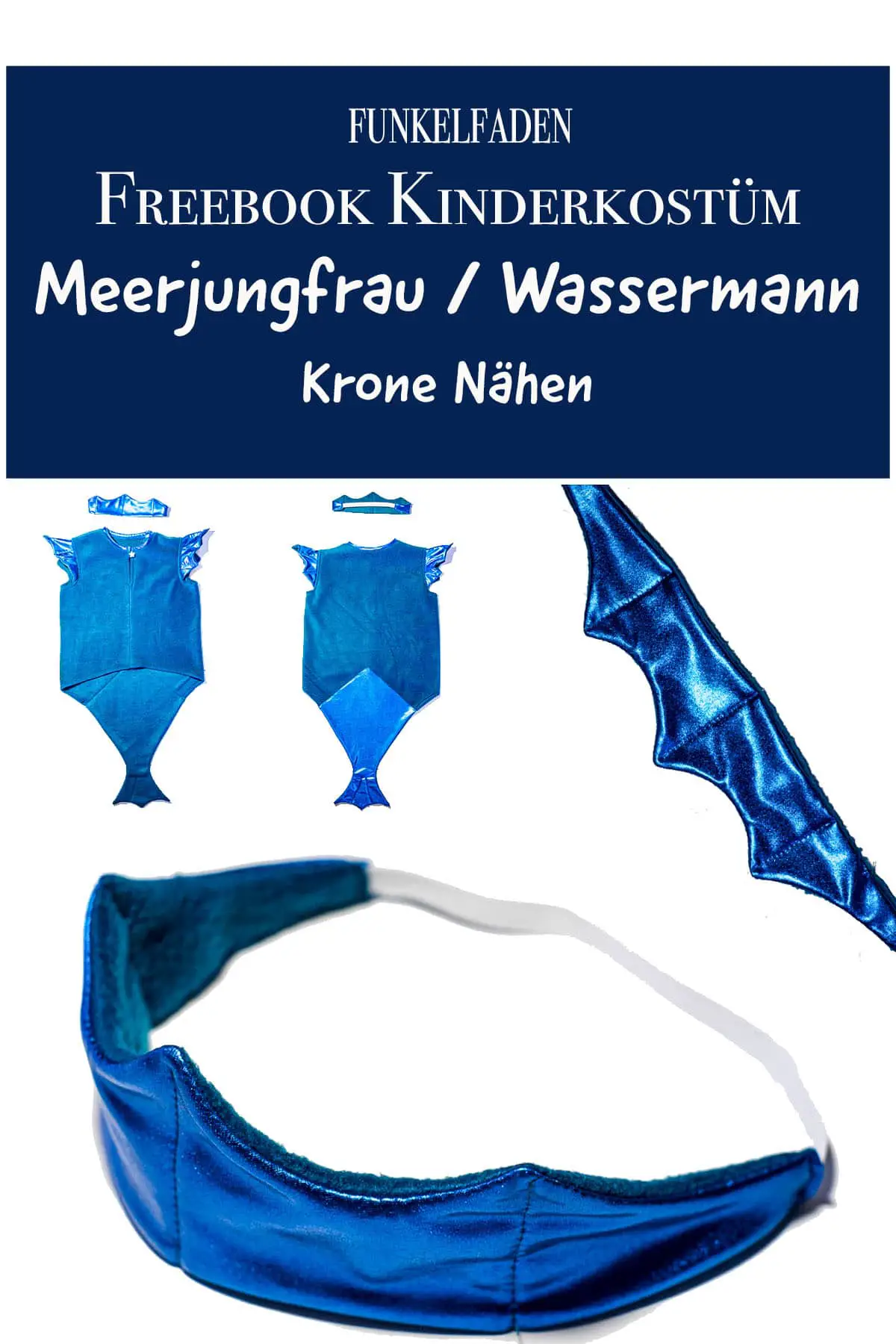 Kinderkostüm Meerjungfrau / Wassermann – Krone nähen