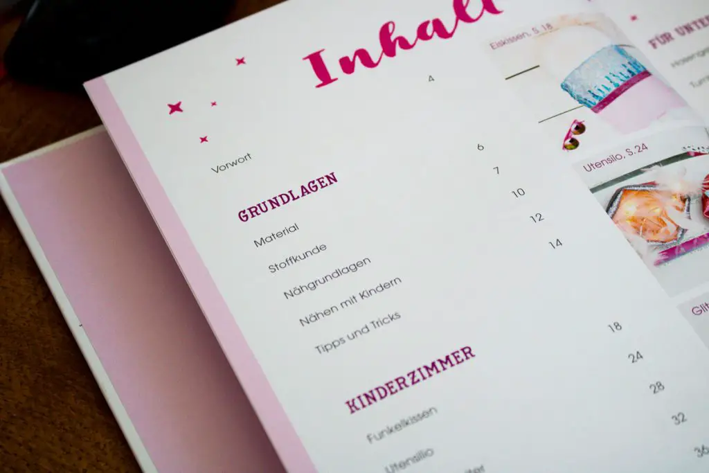 Glitzer Nähbuch für Mädchen von delari