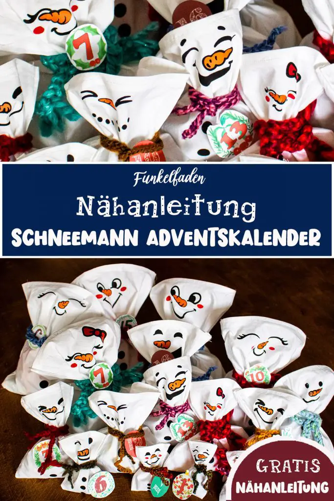 Schneemann Adventskalender nähen / Geschenktüten nähen 3