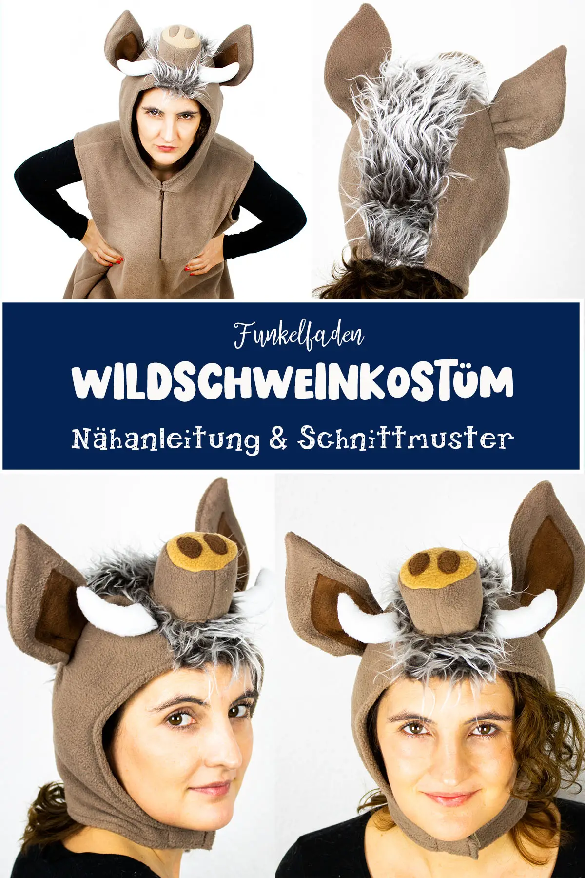 Gratis Freebook Wildschwein – Kostüm nähen für Fasching