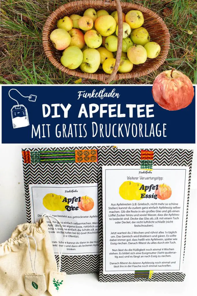 DIY Apfeltee selber machen mit gratis Druckvorlage