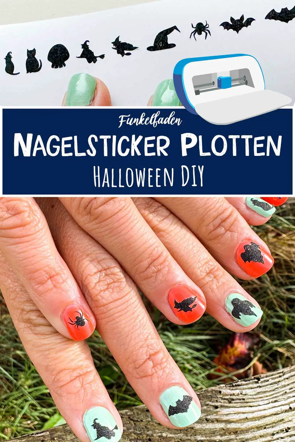Halloween Nageldesign – Nagelsticker selber machen